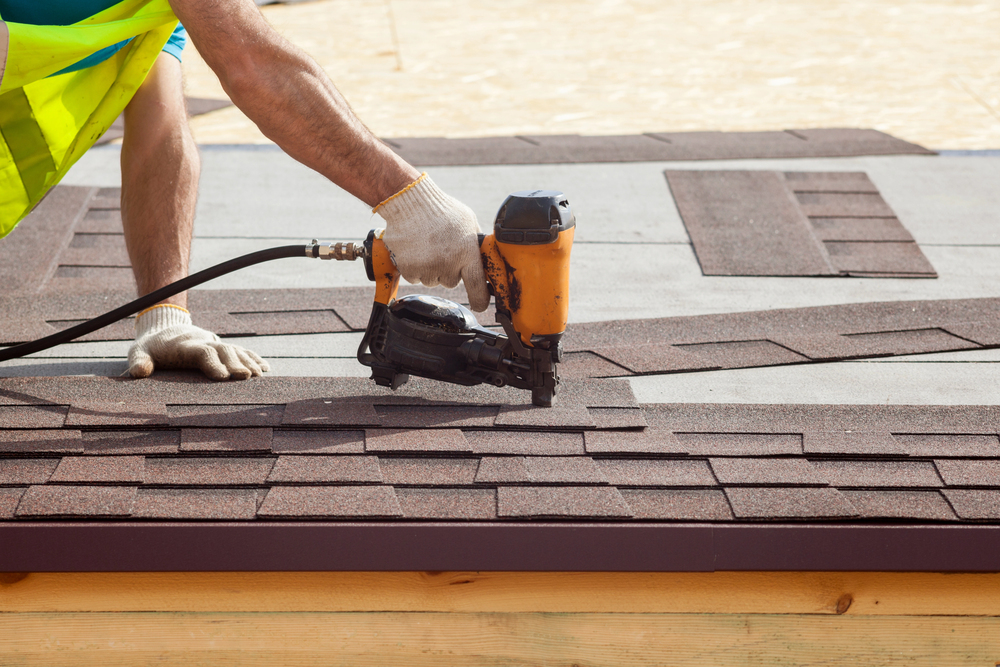 Roofing crew working on a roof